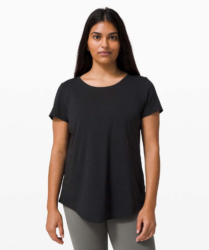 Camiseta Lululemon Love Crew Short Sleeve Lightweight Mujer Negros | 52814-AULS