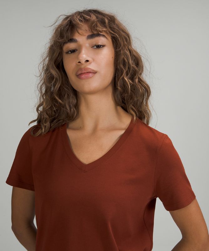 Camiseta Lululemon Love V-Neck Mujer Marrom | 38159-XEZL