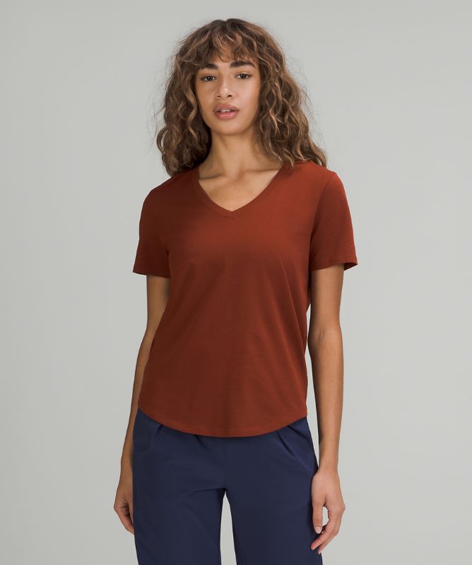 Camiseta Lululemon Love V-Neck Mujer Marrom | 38159-XEZL