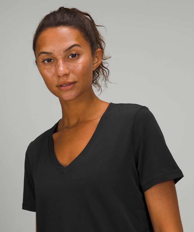 Camiseta Lululemon Love V-Neck Mujer Negros | 89653-THJG