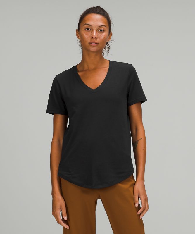 Camiseta Lululemon Love V-Neck Mujer Negros | 89653-THJG