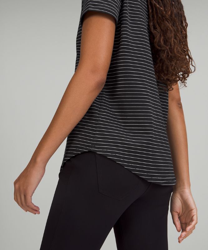 Camiseta Lululemon Love V-Neck Mujer Negros Blancos | 89045-HOJF