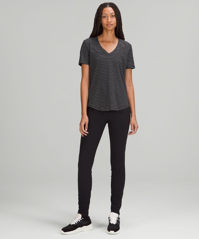 Camiseta Lululemon Love V-Neck Mujer Negros Blancos | 89045-HOJF