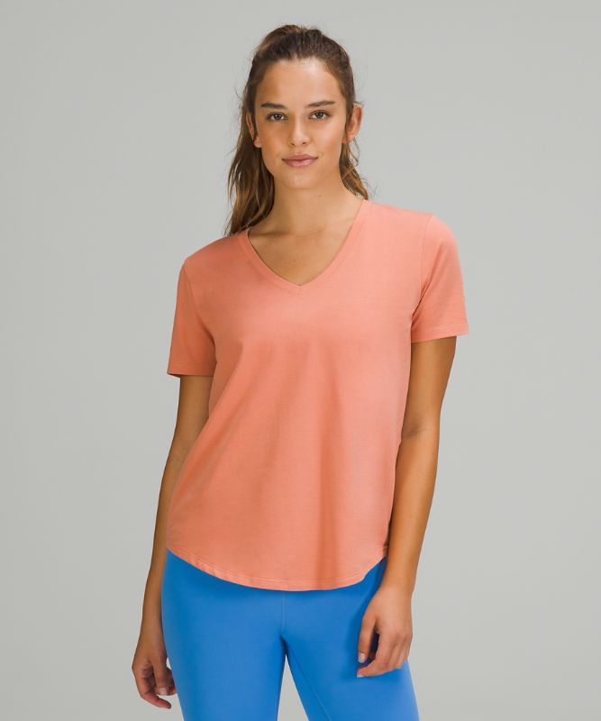 Camiseta Lululemon Love V-Neck Mujer Rosas | 74132-MRFE