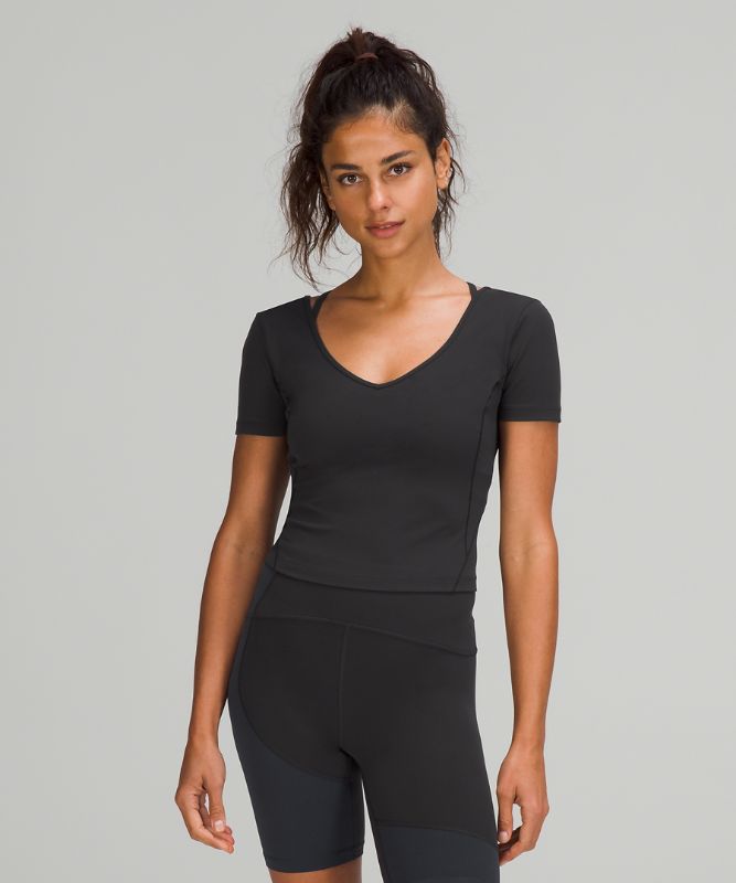 Camiseta Lululemon SKU:LW3FBMS Mujer Negros | 10493-VOEN