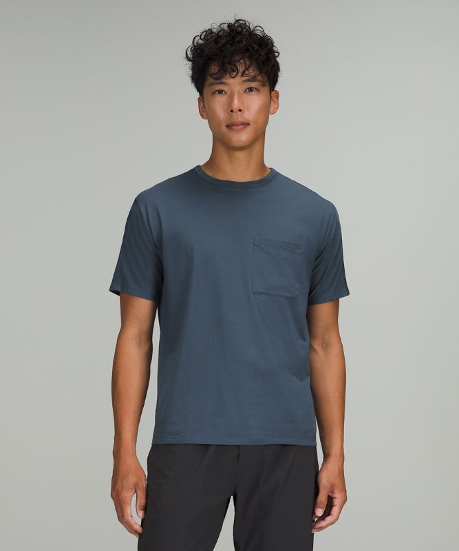 Camiseta Lululemon The Fundamental Pocket Hombre Azules | 35402-WLAC