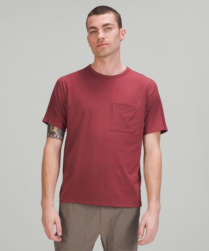 Camiseta Lululemon The Fundamental Pocket Hombre Rojos | 71953-ZXYO