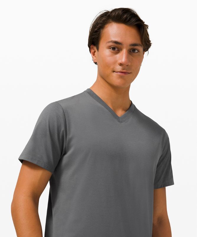 Camiseta Lululemon The Fundamental V-Neck Hombre Anchor | 23154-WBMH