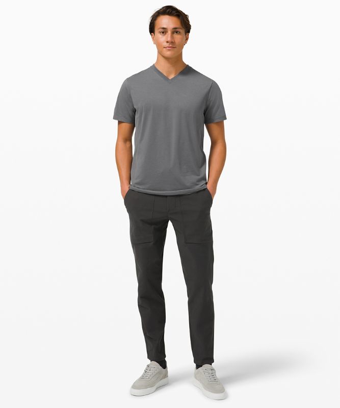 Camiseta Lululemon The Fundamental V-Neck Hombre Anchor | 23154-WBMH