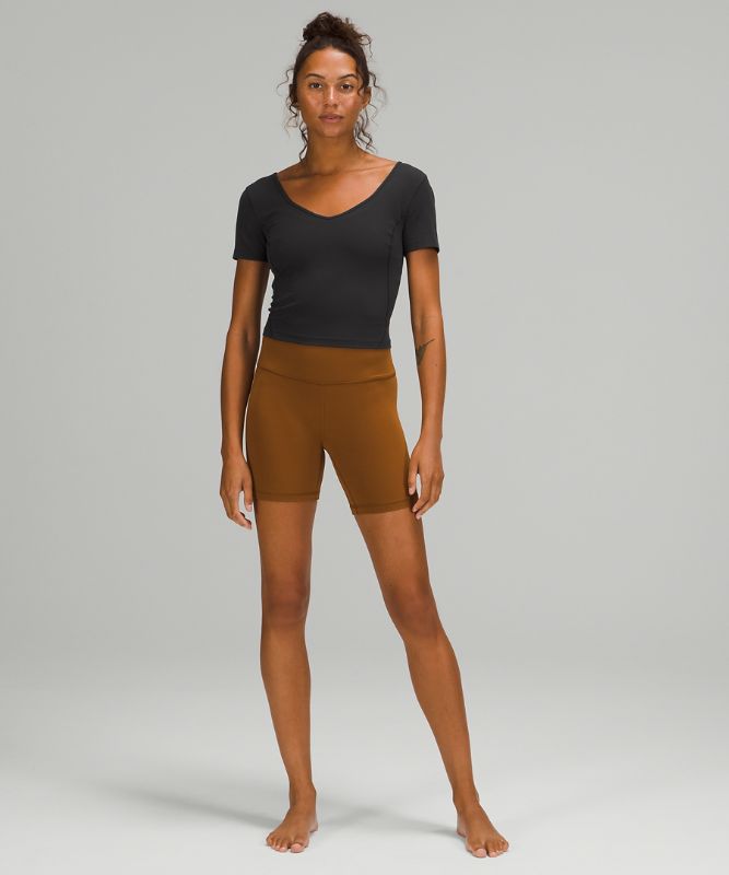 Camiseta Lululemon lululemon Align™ Cropped Mujer Negros | 43028-MQUA