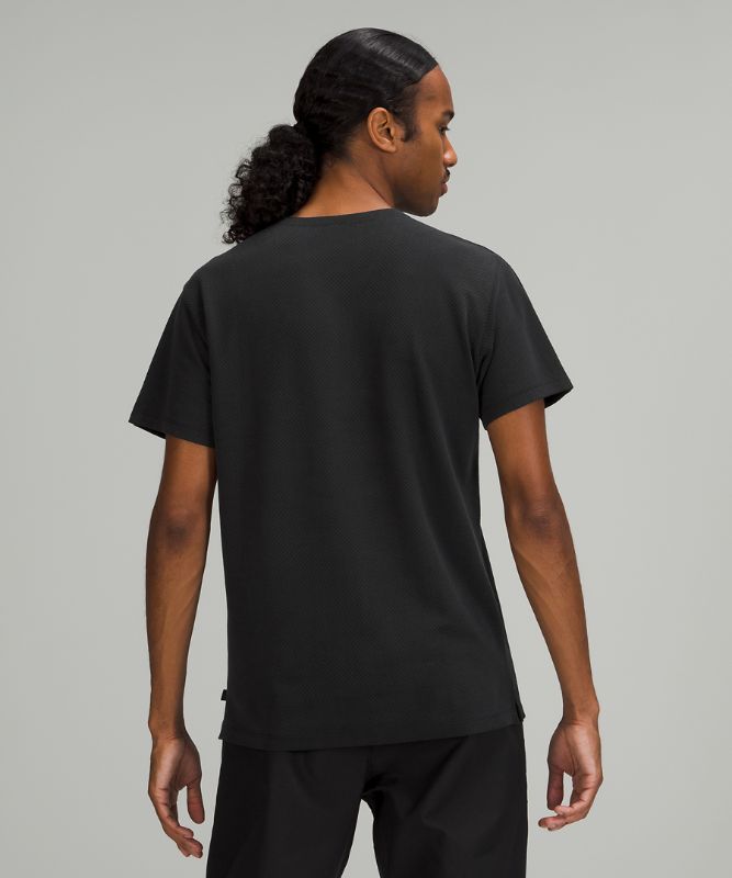 Camiseta Lululemon lululemon lab Jacquard Short Sleeve Hombre Negros | 69548-YNLM