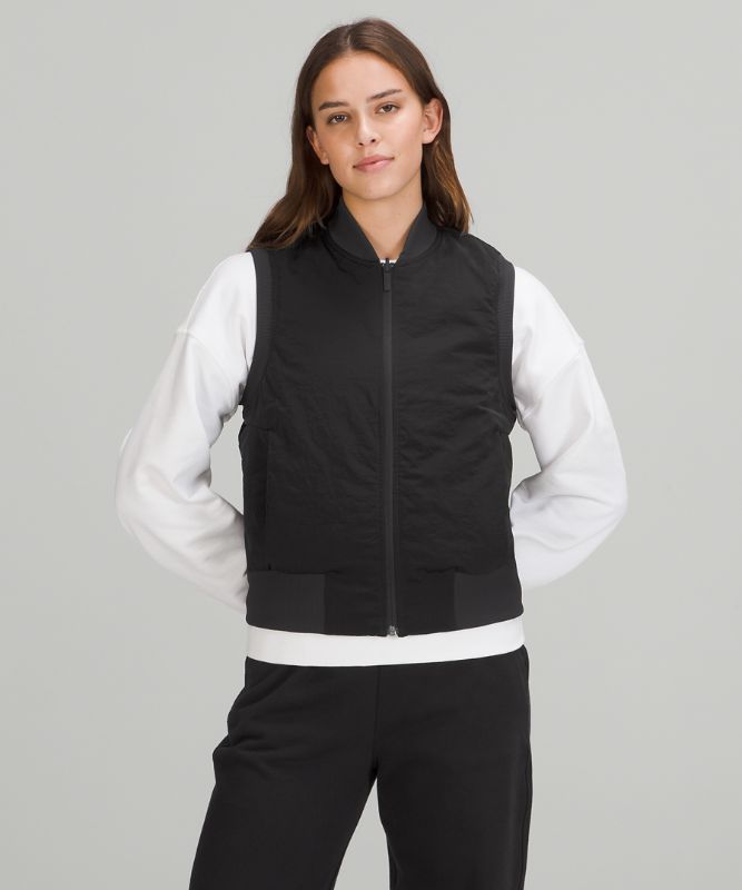 Chaleco Lululemon Non-Stop Bomber Reversible Mujer Negros | 46789-BFJN