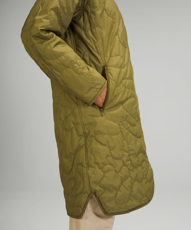 Chamarras Lululemon Insulated Quilted Long Bomber Mujer Verdes | 89632-ABYW