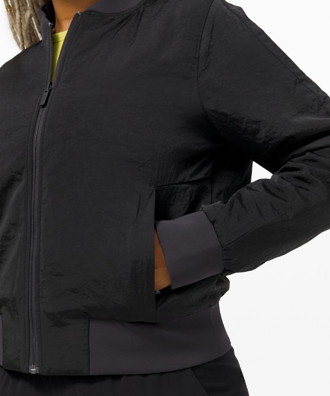 Chamarras Lululemon Non-Stop Bomber Mujer Negros | 94307-OLFX