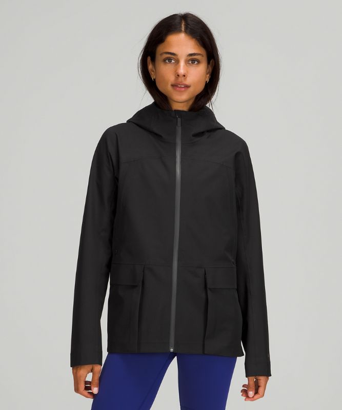 Chaquetas De Lluvia Lululemon StretchSeal Relaxed-Fit Mujer Negros | 98740-JZEU