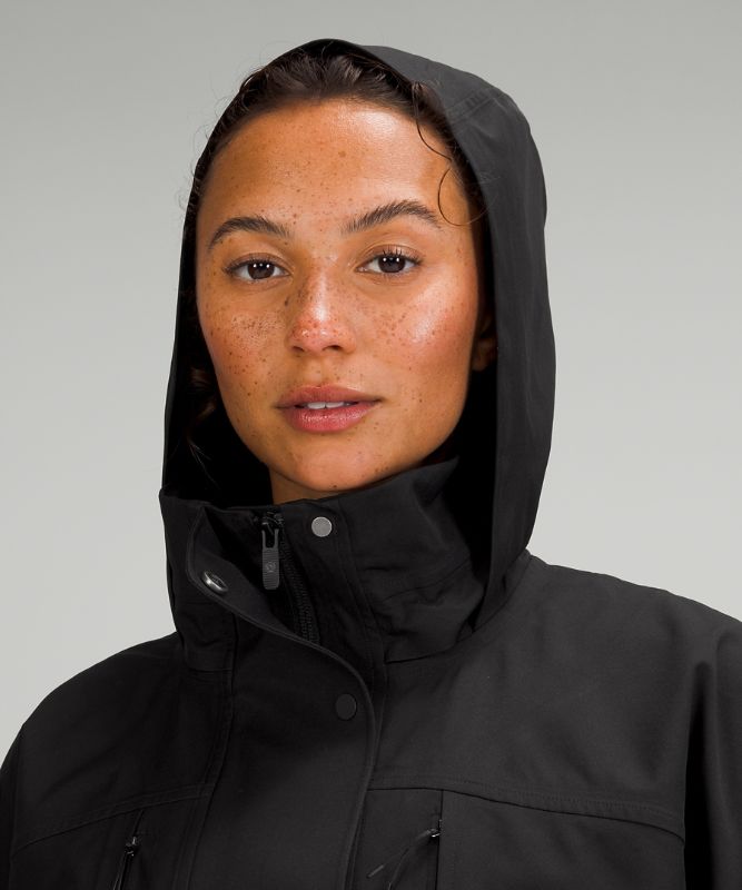 Chaquetas De Lluvia Lululemon StretchSeal Relaxed-Fit Long Mujer Negros | 30529-DTHX