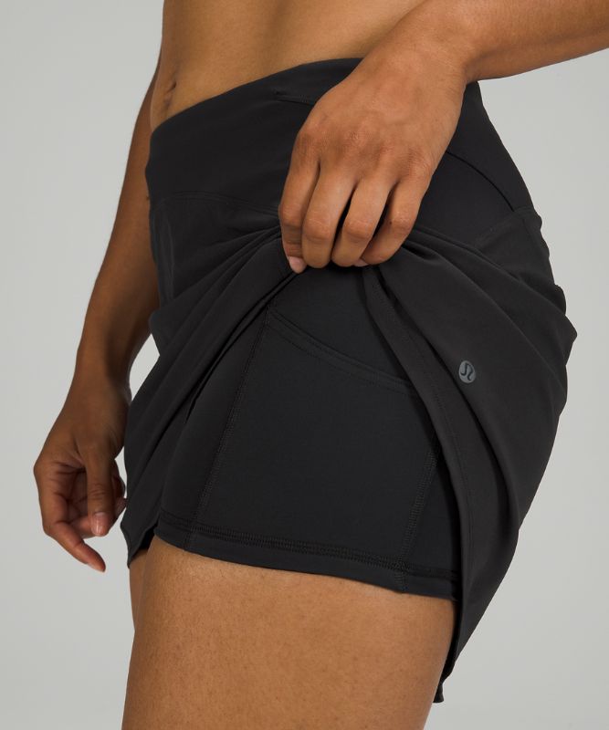 Falda Lululemon Essential HR Run Skirt Long Mujer Negros | 67324-PXCJ