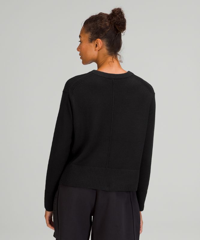 Jerséis Lululemon Cashlu Boxy Crewneck Sweater Online Only Mujer Negros | 13965-YOVM