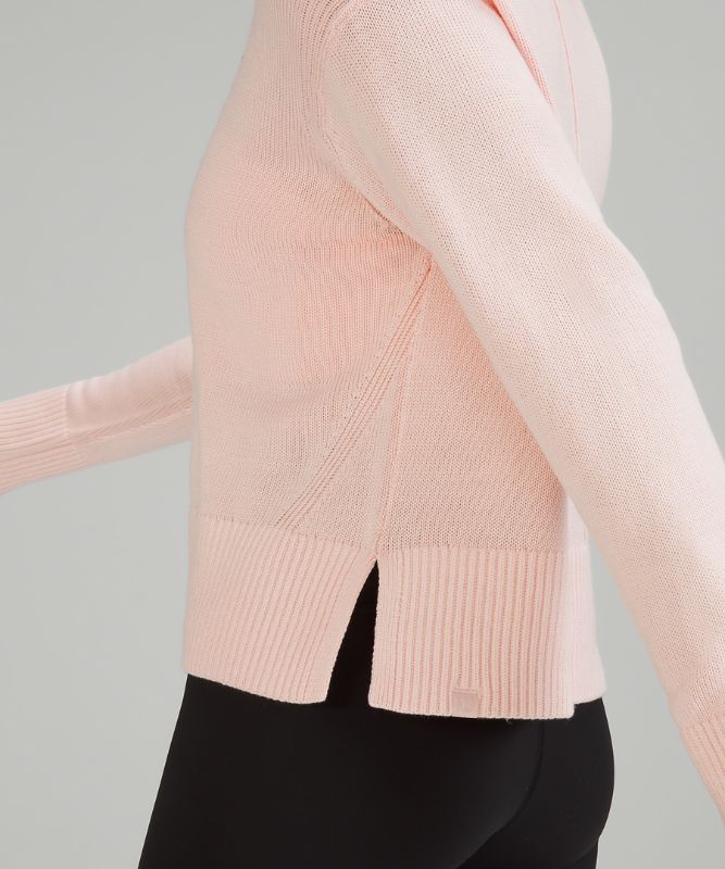 Jerséis Lululemon Cashlu Boxy Crewneck Sweater Online Only Mujer Rosas Blancos | 97521-VOIL