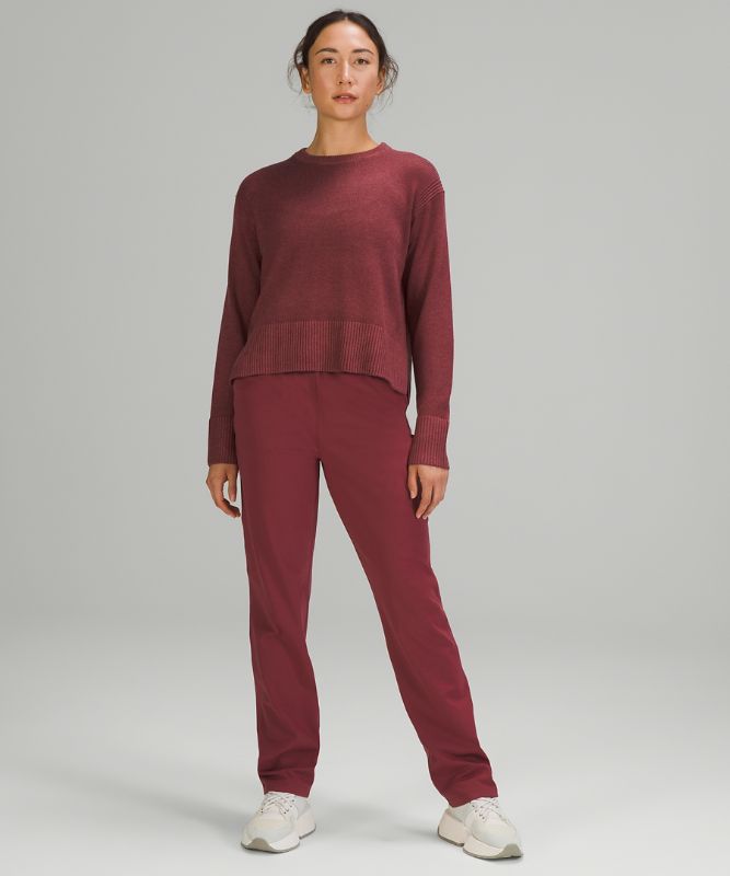 Jerséis Lululemon Cashlu Boxy Crewneck Sweater Online Only Mujer Heathered Mulled Wine | 08916-ZKTM