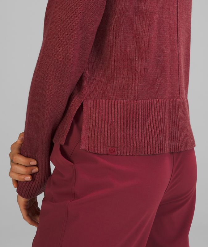 Jerséis Lululemon Cashlu Boxy Crewneck Sweater Online Only Mujer Heathered Mulled Wine | 08916-ZKTM