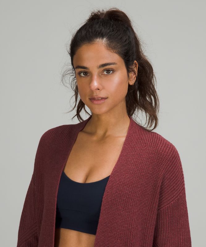 Jerséis Lululemon Cashlu Sweater Wrap Mujer Heathered Mulled Wine | 70598-MRYO