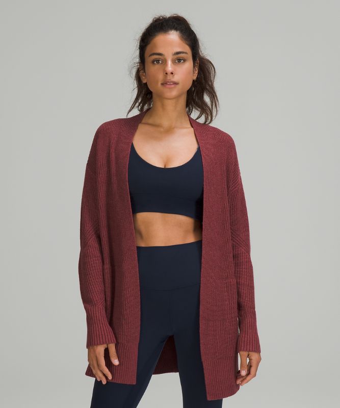 Jerséis Lululemon Cashlu Sweater Wrap Mujer Heathered Mulled Wine | 70598-MRYO