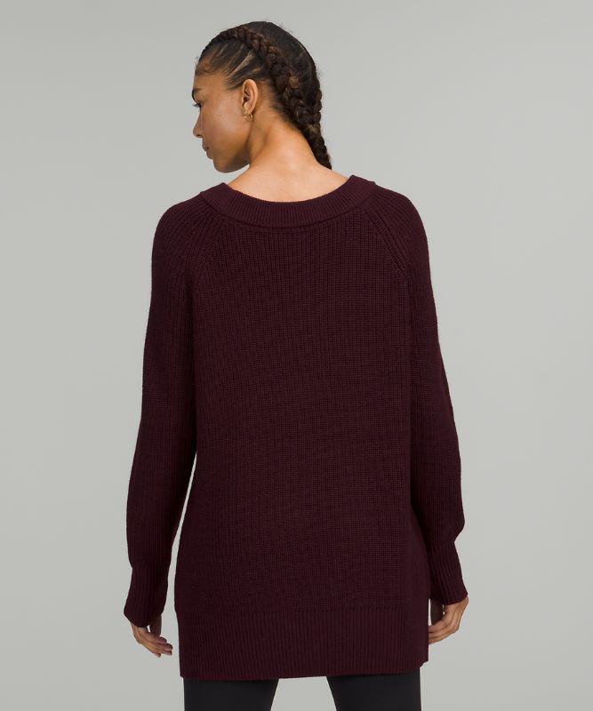 Jerséis Lululemon Merino Wool Sweater Mujer Cassis | 41982-XOEM