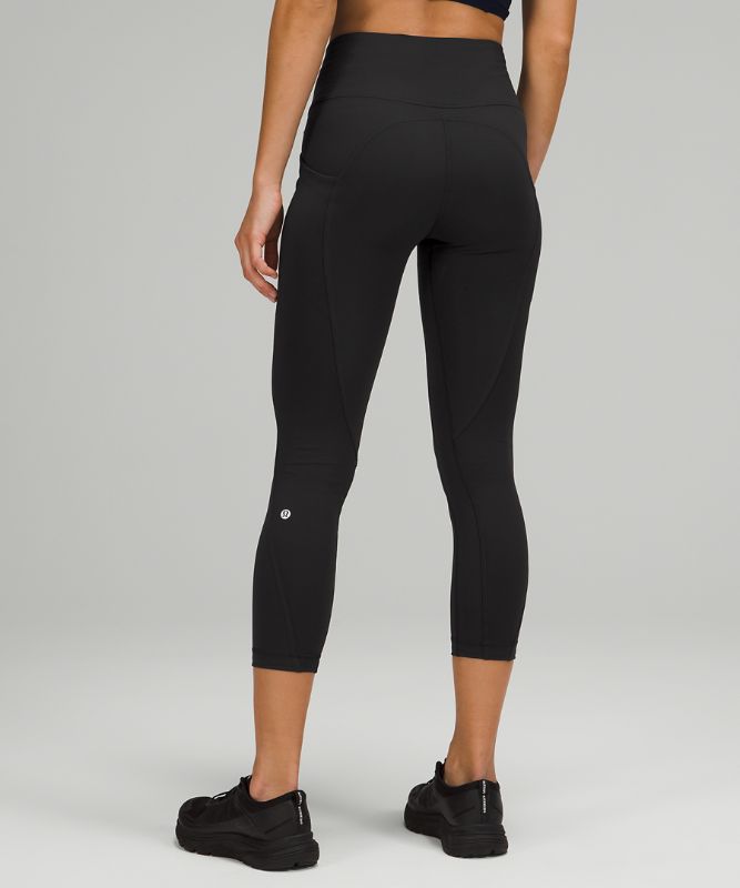 Leggins Lululemon All the Right Places High-Rise Drawcord Waist Crop 23” Mujer Negros | 79145-TNUK