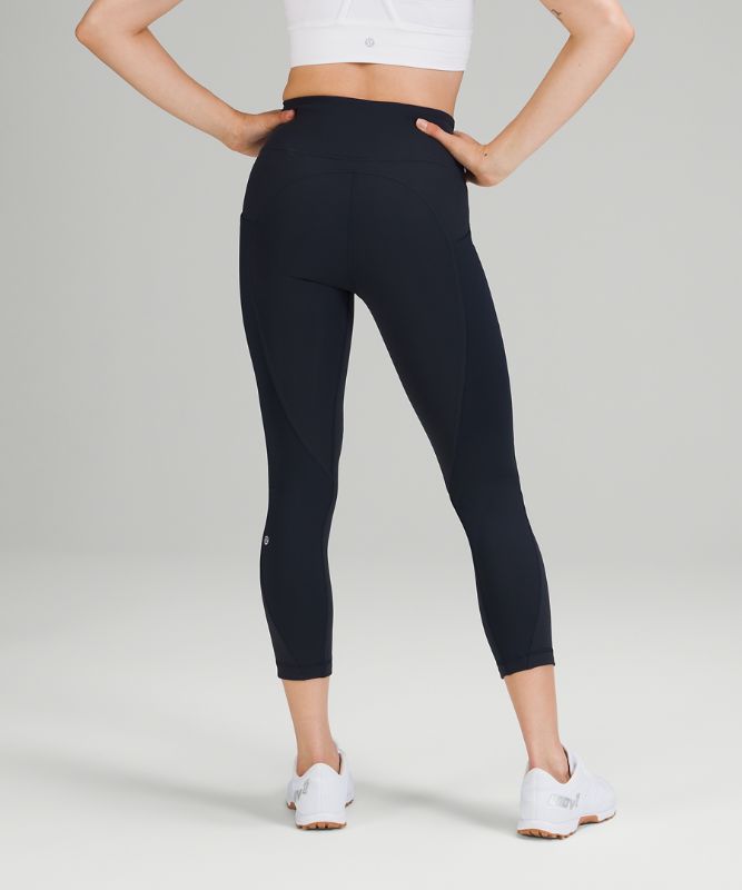 Leggins Lululemon All the Right Places High-Rise Drawcord Waist Crop 23” Mujer Azul Marino | 06831-EXGN