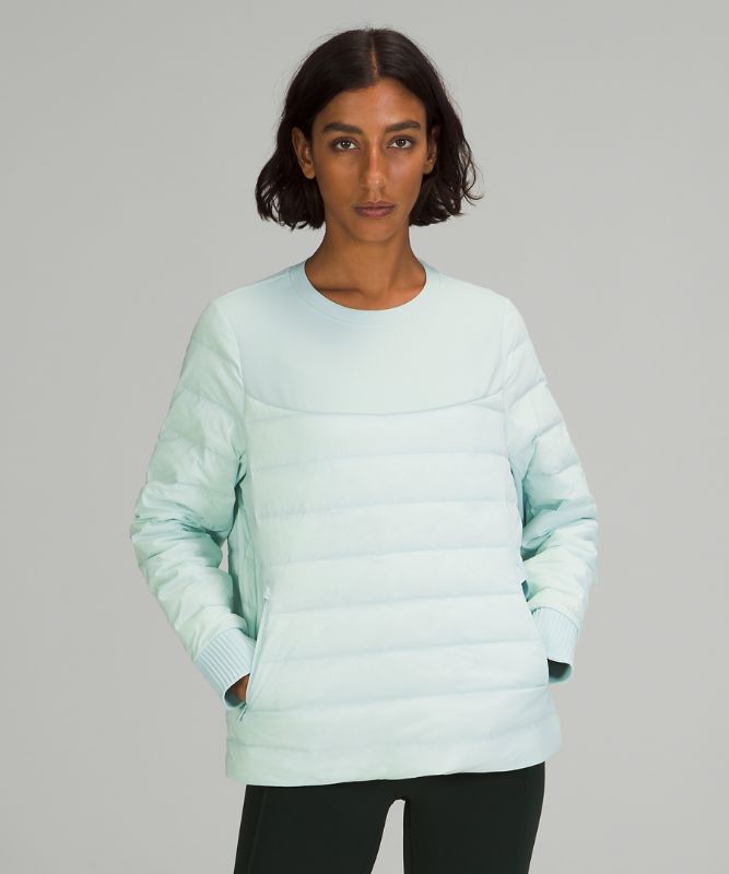 Pullover Lululemon Down and Around Crew Mujer Verde Menta | 96530-PIBC