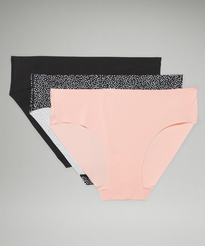 Ropa Interior Lululemon InvisiWear Mid-Rise Bikini Underwear 3 Pack Mujer Negros Rosas Blancos Negros | 20786-GZQF