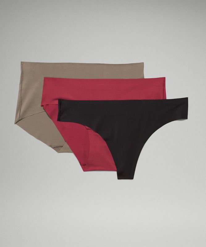 Ropa Interior Lululemon InvisiWear Mid-Rise Multi-Silhouette Underwear 3 Pack Mujer Negros | 92857-AKDB