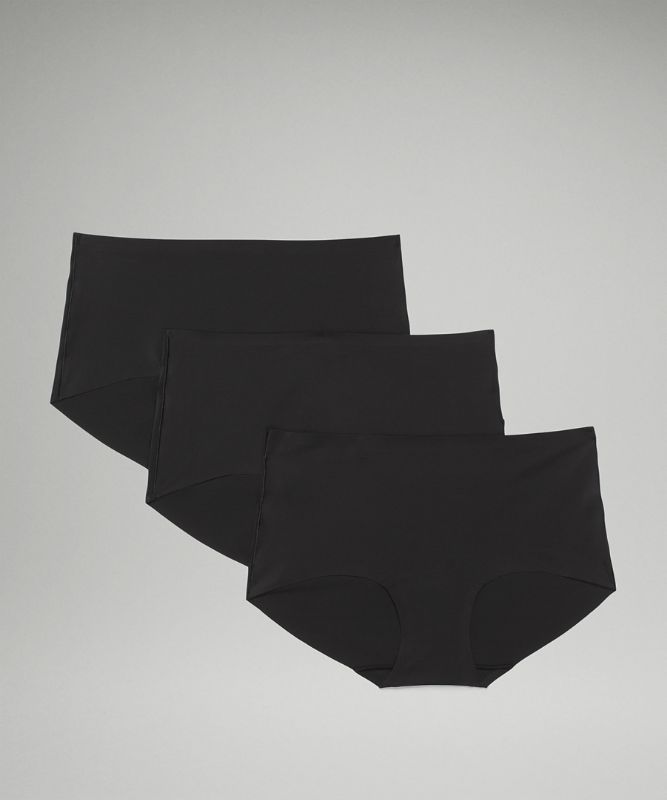 Ropa Interior Lululemon InvisiWear Mid Rise Boyshort Underwear 3 Pack Mujer Negros | 36154-MVUW