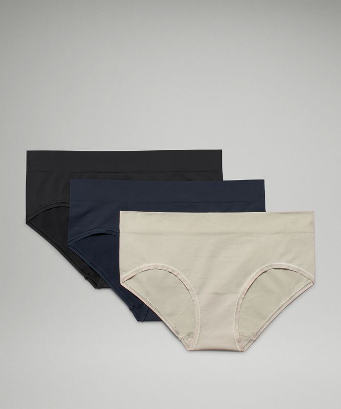 Ropa Interior Lululemon Seamless Mid-Rise Hipster Underwear 3 Pack Mujer Negros Azul Marino Verde Oliva Claro | 82751-TICF