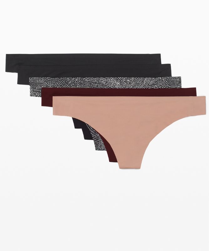 Ropa Interior Lululemon Smooth Seamless Thong 5 Pack Online Only Mujer Negros Marrom Blancos Negros Negros Rojos Oscuro | 31952-ECHL