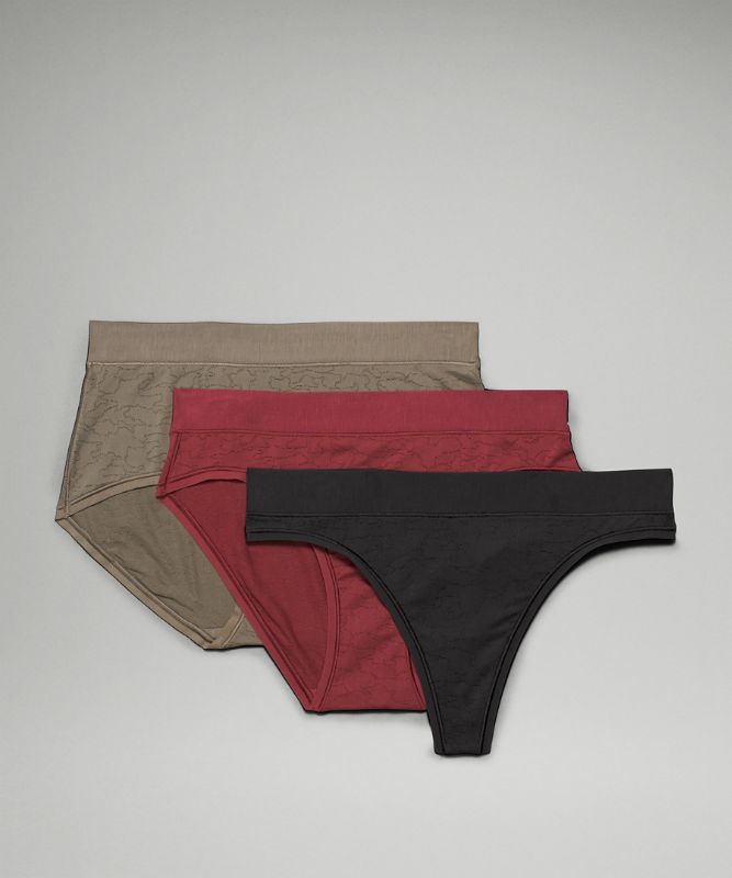 Ropa Interior Lululemon UnderEase Mid-Rise Multi-Silhouette Underwear 3 Pack Lace Mujer Negros | 98217-ZCUQ