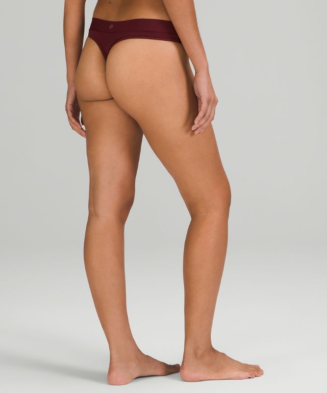 Ropa Interior Lululemon UnderEase Mid-Rise Thong Underwear Mujer Rojos Vino | 09542-YPCE