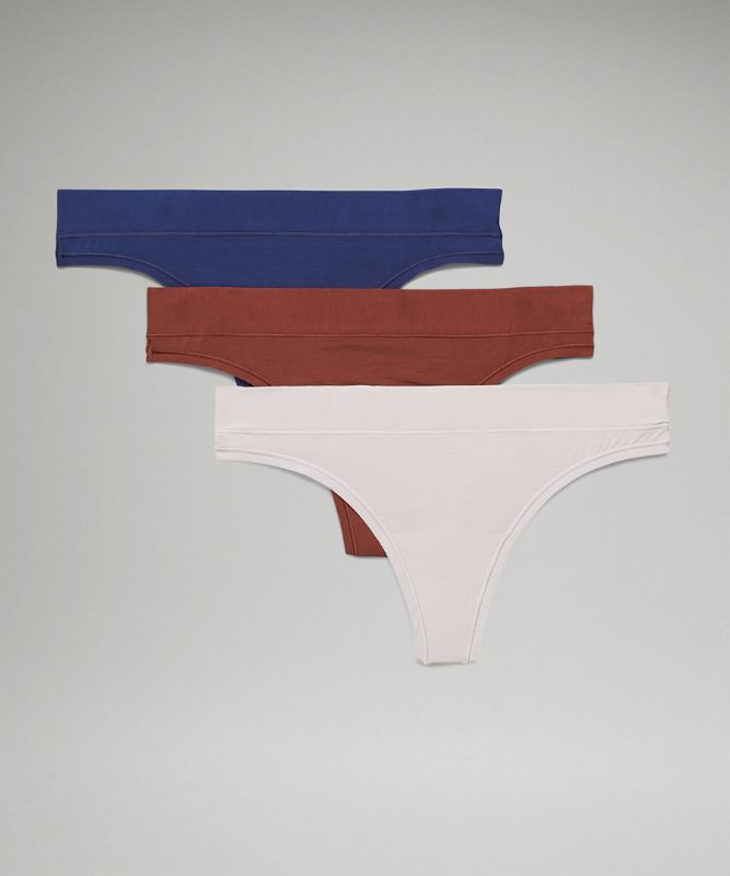 Ropa Interior Lululemon UnderEase Thong 3 Pack Mujer Marrom | 03514-EJXH