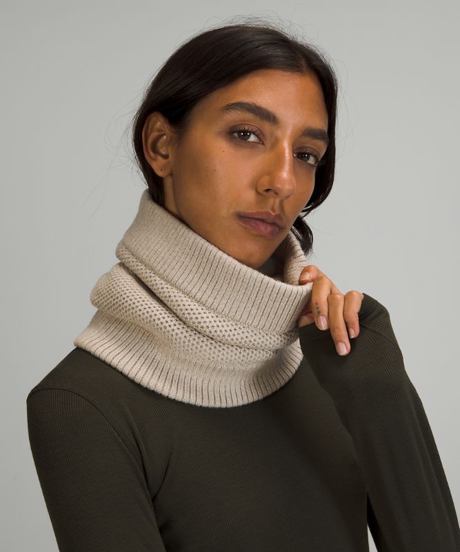 Scarves & Gloves Lululemon Fleece-Lined Knit Neck Warmer Accessories Beige | 93456-BEUK