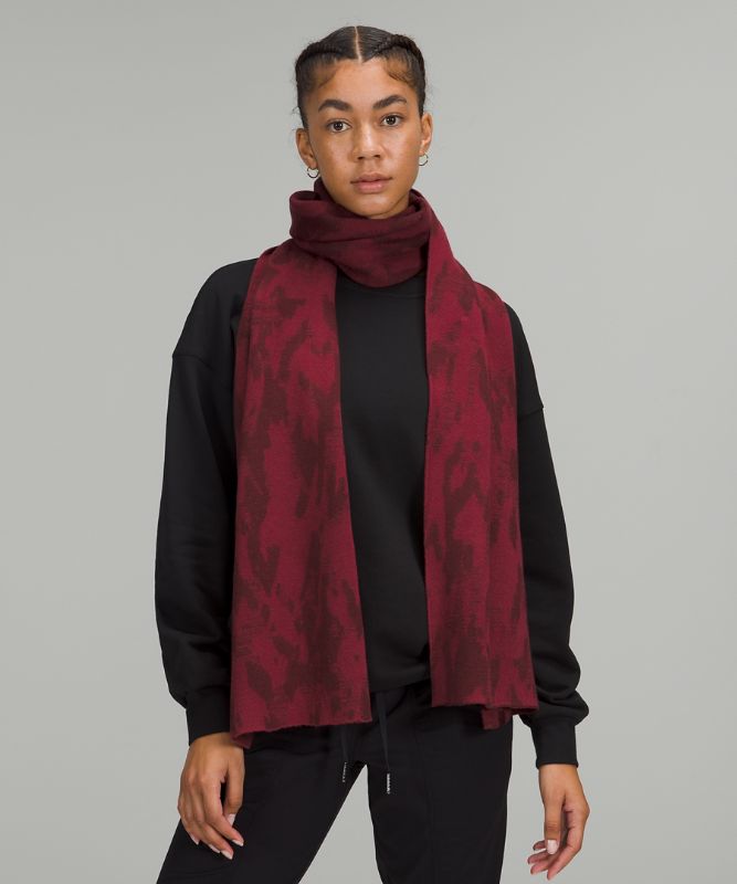 Scarves & Gloves Lululemon Oversized Camo Jacquard Scarf Accessories Rojos Vino | 29480-UOVZ