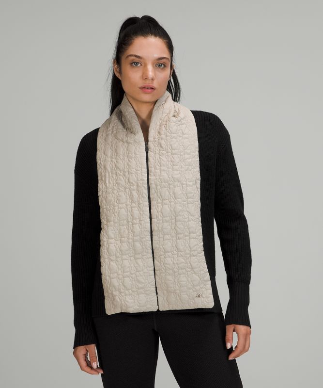 Scarves & Gloves Lululemon Reversible Quilted Zip Scarf Accessories Beige Negros | 07364-BSIT