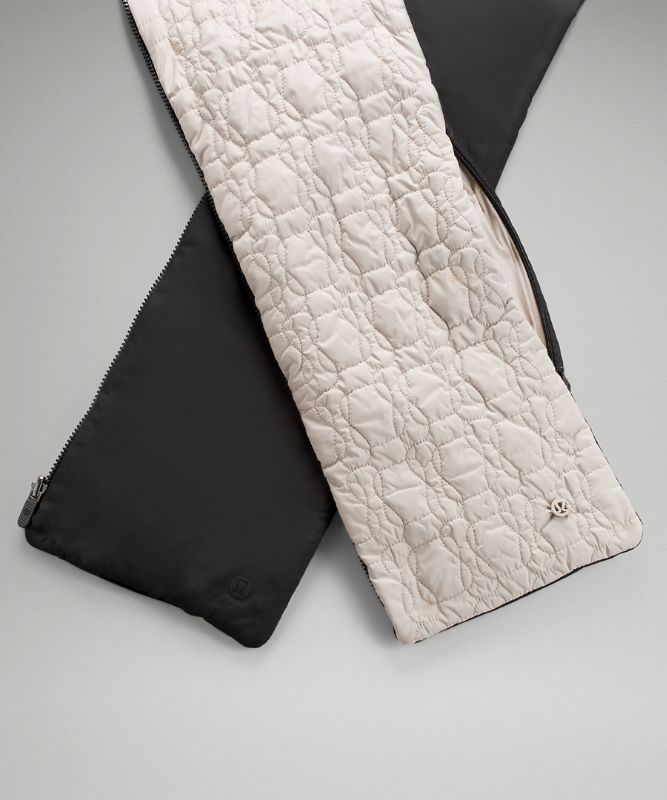 Scarves & Gloves Lululemon Reversible Quilted Zip Scarf Accessories Beige Negros | 07364-BSIT