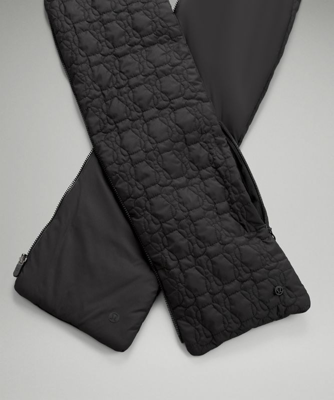 Scarves & Gloves Lululemon Reversible Quilted Zip Scarf Accessories Negros | 61742-FUBK