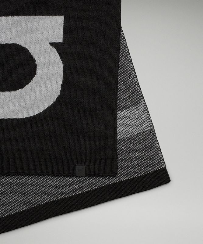 Scarves & Gloves Lululemon Wool-Blend Knit Logo Scarf Accessories Negros Grises | 68394-GQDC