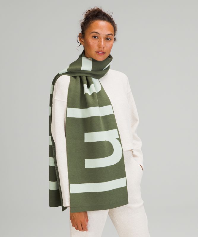 Scarves & Gloves Lululemon Wool-Blend Knit Logo Scarf Accessories Verdes Verde Menta | 53672-UDNA