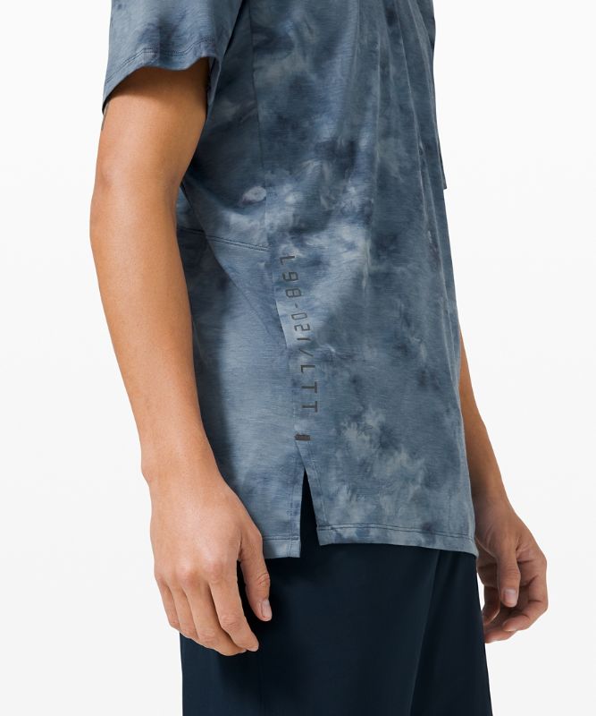 Short Lululemon Always Agile Short Sleeve Spray Dye Hombre Azul Marino | 07354-FUPG