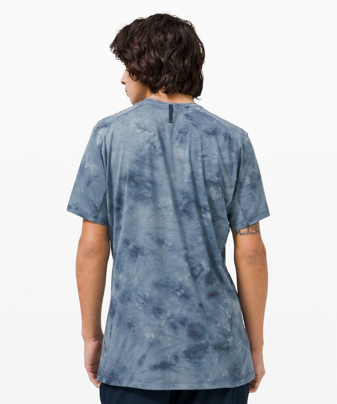 Short Lululemon Always Agile Short Sleeve Spray Dye Hombre Azul Marino | 07354-FUPG