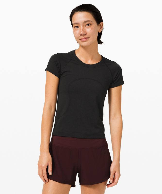 Short Lululemon Swiftly Tech Short Sleeve 2.0 Race Length Mujer Negros Negros | 93086-ALQC