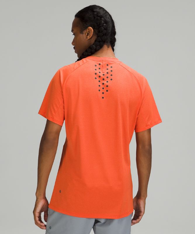 Short Lululemon Textured Training Short Sleeve Hombre Coral | 15036-SJRU